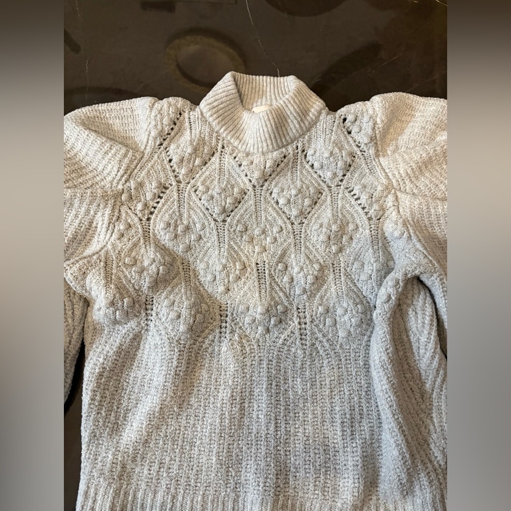 a new day Women’s Gray puff sleeve Sweater Pullover Size XS Cozy Knit, Preppy - Picture 6 of 10